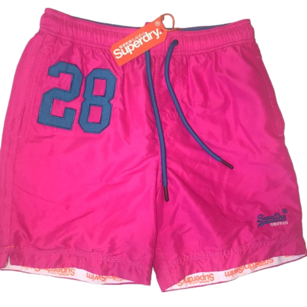 NWT Superdry Mens Hot pink Bathing suit